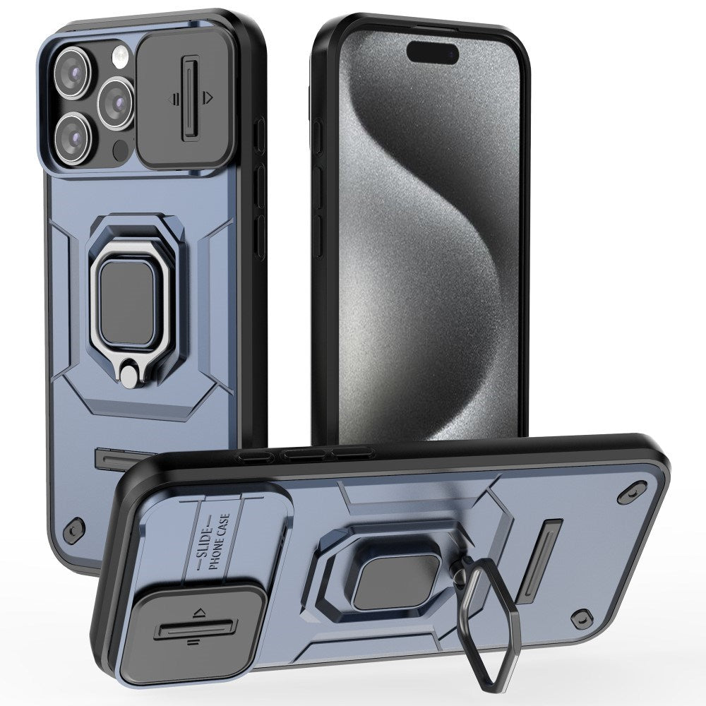 EIDERWOOD iPhone 16 Pro Max Bakdeksel med Magnetisk Kickstand Og Cam Slider - Blå