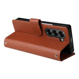 EIDERWOOD Samsung Galaxy Z Fold6 Kunstskinn Flip Deksel m. Kortholder & Stropp - Brun