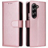 EIDERWOOD Samsung Galaxy Z Fold6 Kunstskinn Flip Deksel m. Kortholder & Stropp - Rosa