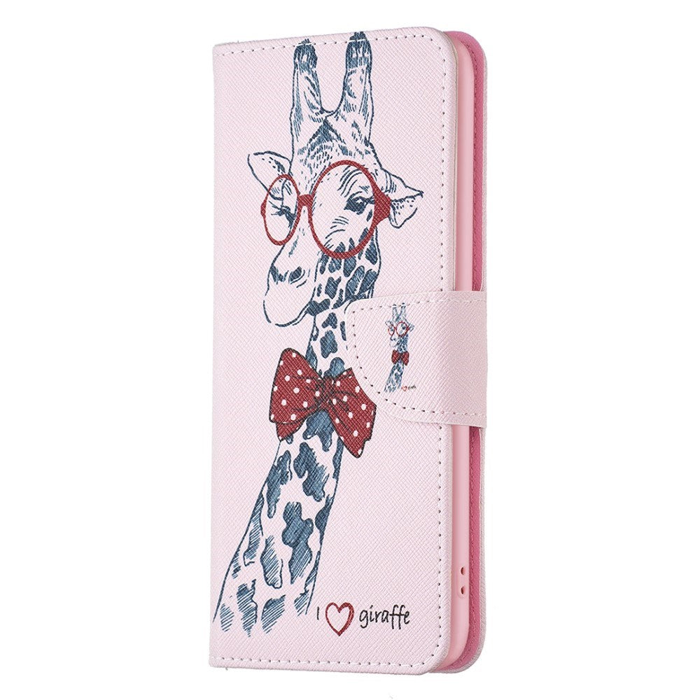 EIDERWOOD Samsung Galaxy A16 Kunstskinn Flip Deksel m. Lommebok & Giraffe med Briller