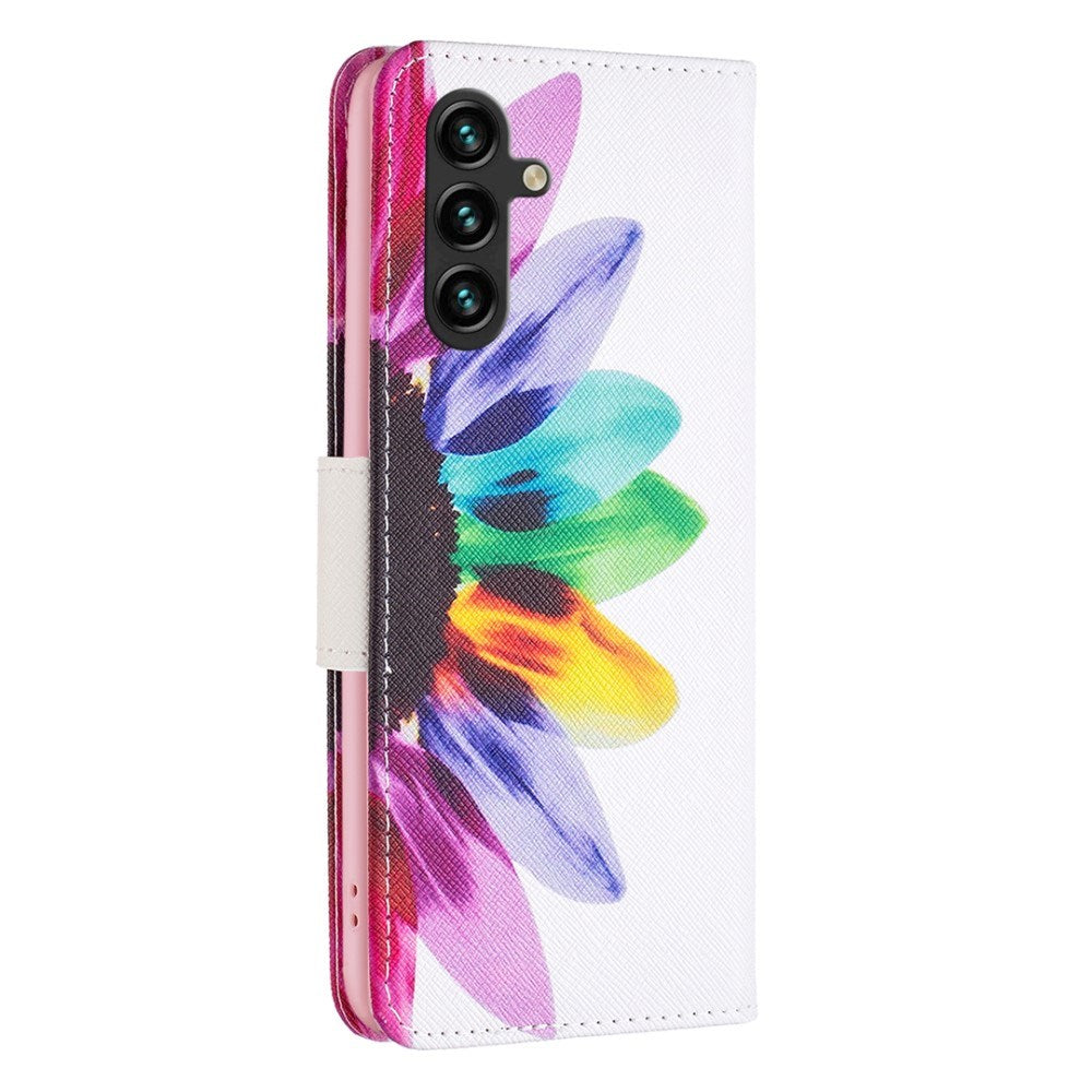 EIDERWOOD Samsung Galaxy A16 Kunstskinn Flip Deksel m. Lommebok & Trykk - Fargerik Blomst