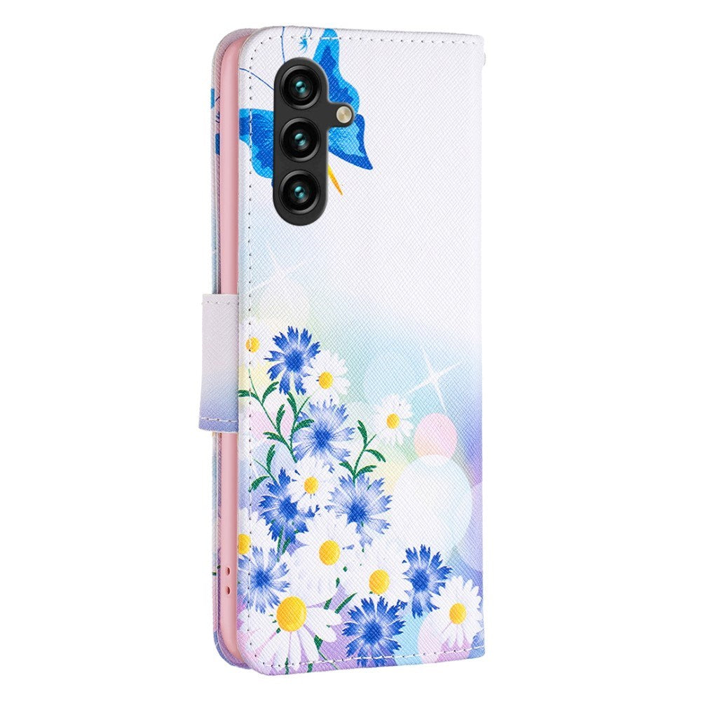 EIDERWOOD Samsung Galaxy A16 Kunstskinn Flip Deksel m. Lommebok & Trykk - Sommerfugl & Blomster