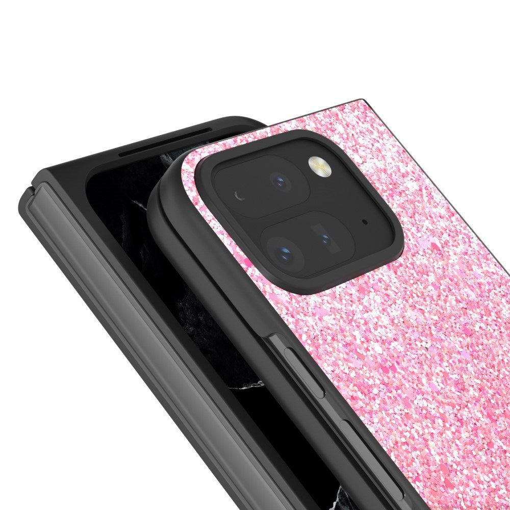 EIDERWOOD Google Pixel 9 Pro Fold (5G) Kunstskinn Glitter Deksel - Rosa