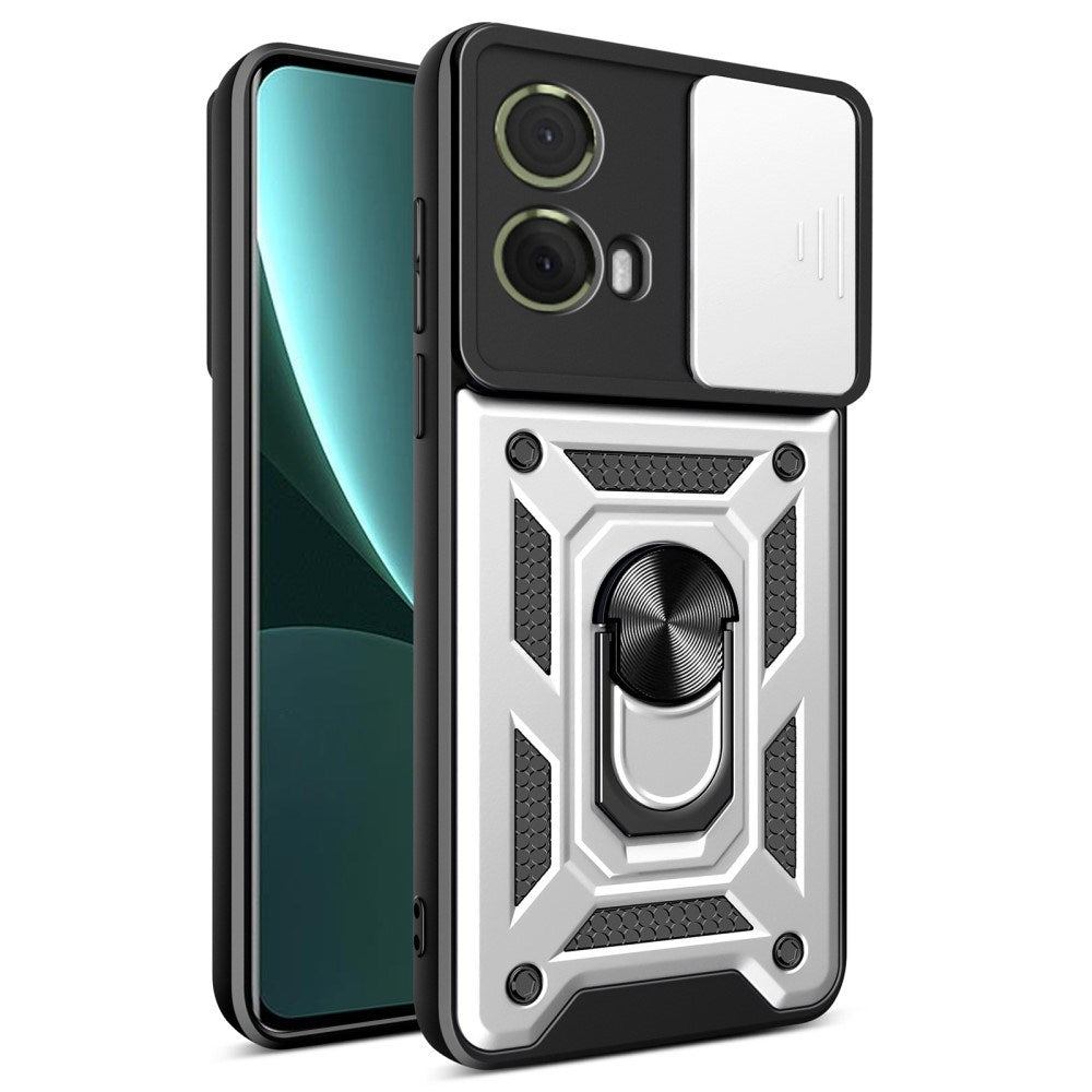 EIDERWOOD Motorola Moto G85 (5G) Håndverker Deksel med Magnetisk Kickstand Og Cam Slider - Sølv