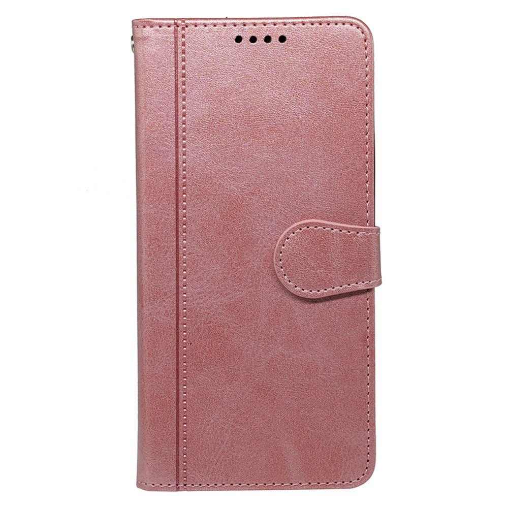 EIDERWOOD iPhone 16 Pro Kunst Skinn Flip Deksel med Lommebok og Stativfunksjon - Rose Gold