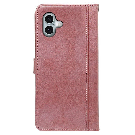 EIDERWOOD iPhone 16 Kunst Skinn Flip Deksel med Lommebok og Stativfunksjon - Rose Gold