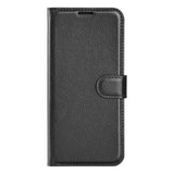 EIDERWOOD Samsung Galaxy A06 Litchi Leather Flip Deksel med Lommebok - Svart