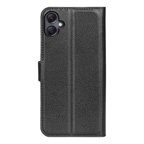 EIDERWOOD Samsung Galaxy A06 Litchi Leather Flip Deksel med Lommebok - Svart