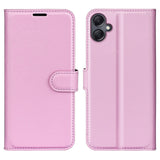 EIDERWOOD Samsung Galaxy A06 Litchi Leather Flip Deksel med Lommebok - Rosa