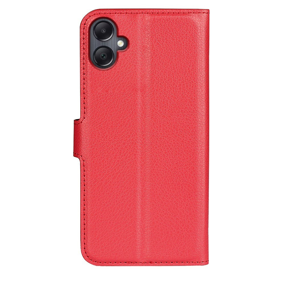 EIDERWOOD Samsung Galaxy A06 Litchi Leather Flip Deksel med Lommebok - Rød