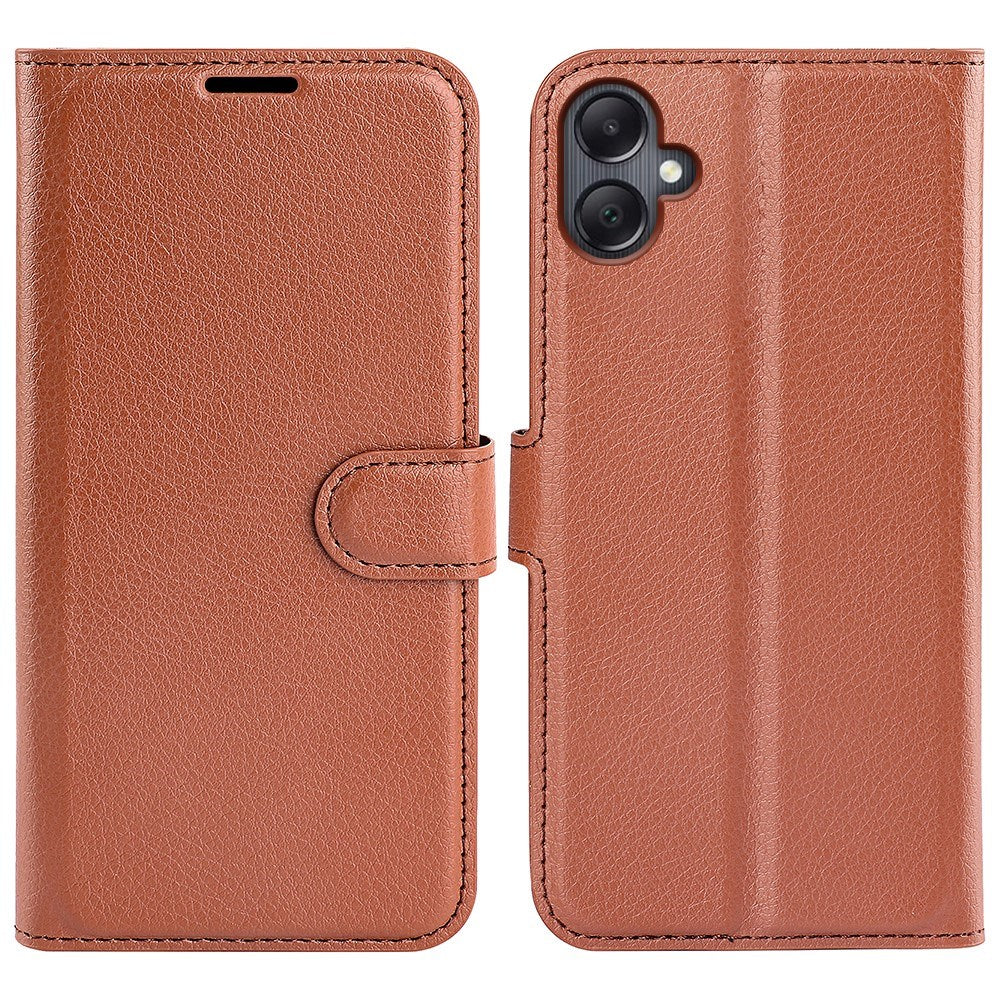 EIDERWOOD Samsung Galaxy A06 Litchi Leather Flip Deksel med Lommebok - Brun