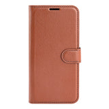 EIDERWOOD Samsung Galaxy A06 Litchi Leather Flip Deksel med Lommebok - Brun