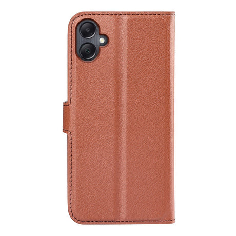 EIDERWOOD Samsung Galaxy A06 Litchi Leather Flip Deksel med Lommebok - Brun