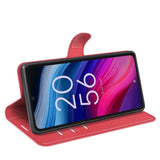 EIDERWOOD TCL 505 Litchi Kunstskinn Flip Deksel med Lommebok & Stativfunksjon - Rød