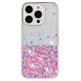 iPhone 16 Pro Max EIDERWOOD Fleksibelt Plast Glitter Deksel – Gjennomsiktig / Rosa
