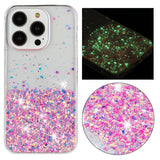 iPhone 16 Pro Max EIDERWOOD Fleksibelt Plast Glitter Deksel – Gjennomsiktig / Rosa