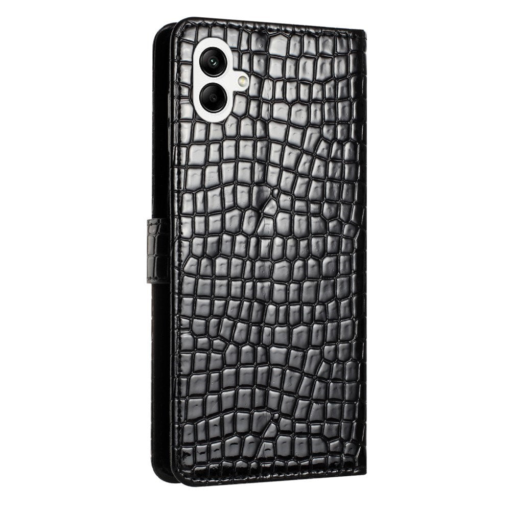 EIDERWOOD Samsung Galaxy A06 Flip Deksel med Crocodile Texture - Kunstskinn - Svart