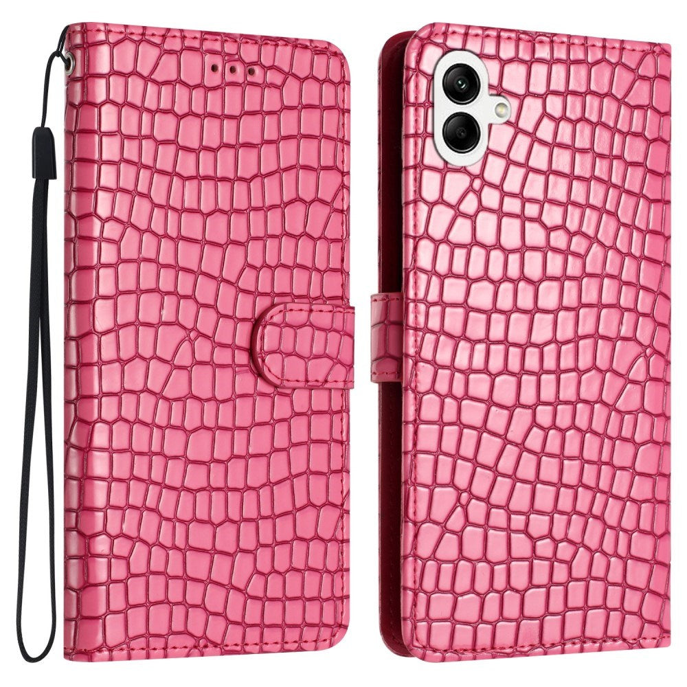 EIDERWOOD Samsung Galaxy A06 Flip Deksel med Crocodile Texture - Kunstskinn - Rosa