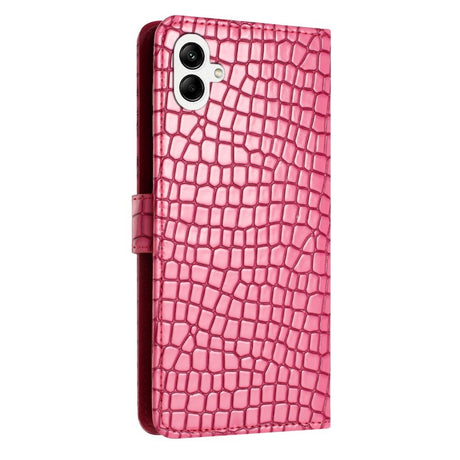 EIDERWOOD Samsung Galaxy A06 Flip Deksel med Crocodile Texture - Kunstskinn - Rosa