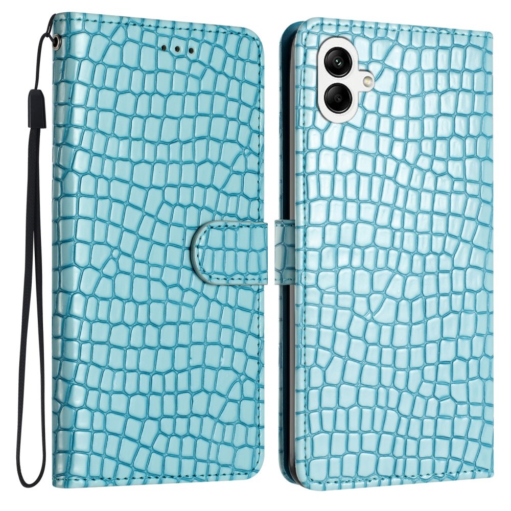 EIDERWOOD Samsung Galaxy A06 Flip Deksel med Crocodile Texture - Kunstskinn - Blå