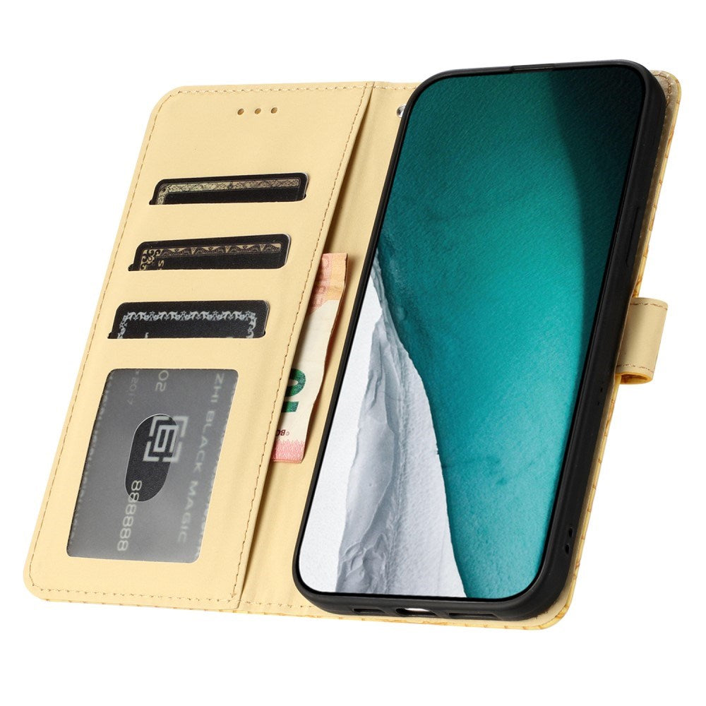 EIDERWOOD Samsung Galaxy A06 Flip Deksel med Crocodile Texture - Kunstskinn - Gul