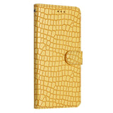 EIDERWOOD Samsung Galaxy A06 Flip Deksel med Crocodile Texture - Kunstskinn - Gul