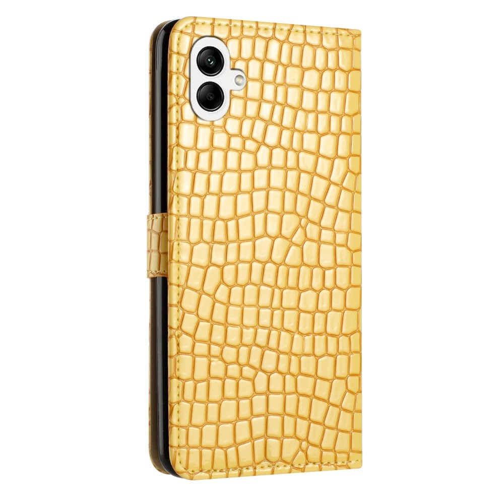 EIDERWOOD Samsung Galaxy A06 Flip Deksel med Crocodile Texture - Kunstskinn - Gul