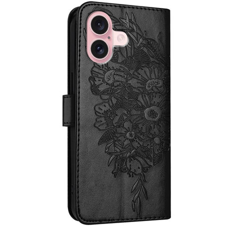 EIDERWOOD iPhone 16 Plus Kunstskinn Deksel med Sommerfugltrykk - Svart