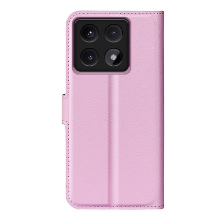 EIDERWOOD Xiaomi 14T Litchi Skin Flip Deksel med Lommebok - Rosa