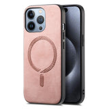 iPhone 16 Pro Kunstskinn Deksel - MagSafe-Kompatibel - Rosa