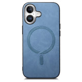 iPhone 16 Leatherette Case - MagSafe Compatible - Blå