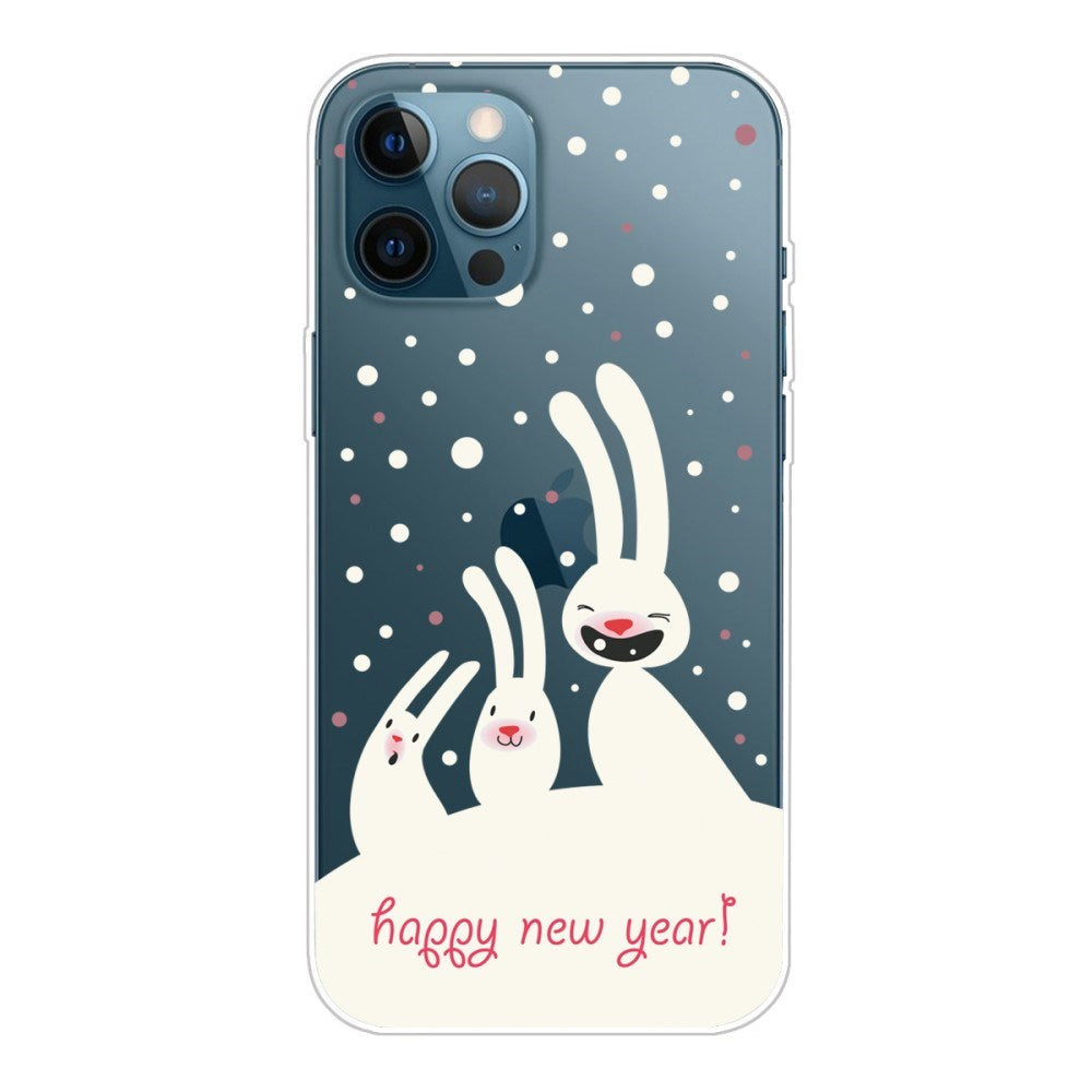 EIDERWOOD iPhone 16 Pro Max Fleksibelt Plast Jul Deksel - Merry Christmas - Kaniner