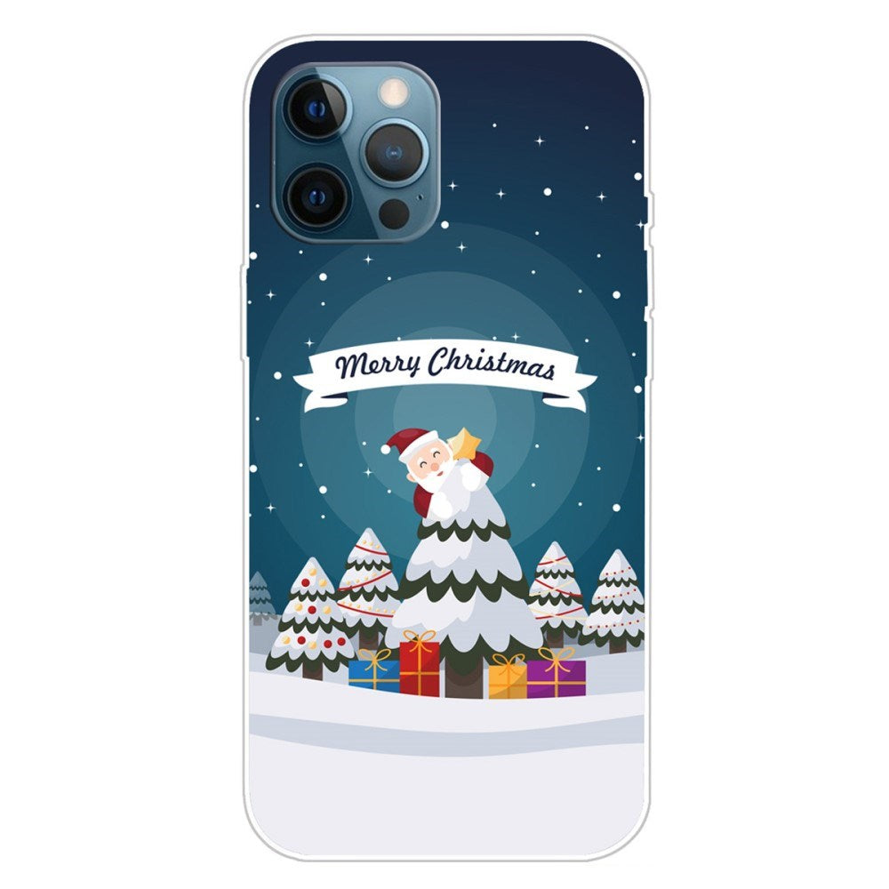 EIDERWOOD iPhone 16 Pro Fleksibelt Plast Jul Deksel - Merry Christmas - Julenissen i Juletreet