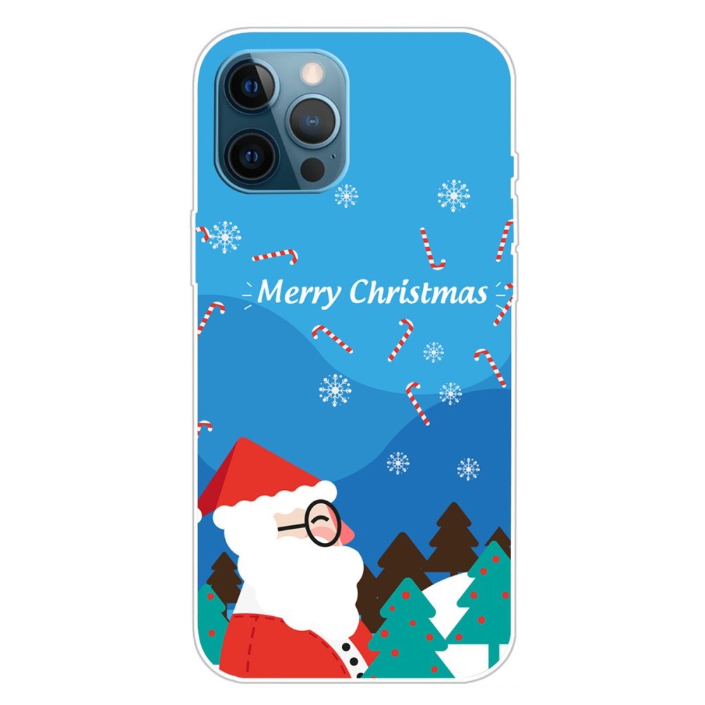 EIDERWOOD iPhone 16 Pro Fleksibelt Plast Jul Deksel - Merry Christmas - Julenissen i Snøvær