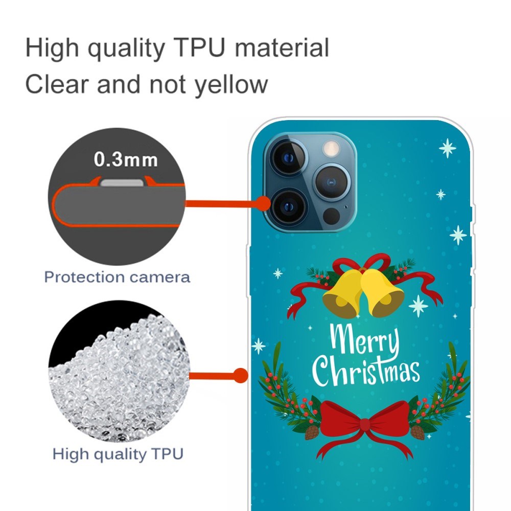 EIDERWOOD iPhone 16 Pro Max Fleksibelt Plast Jul Deksel - Merry Christmas - Juleklokker