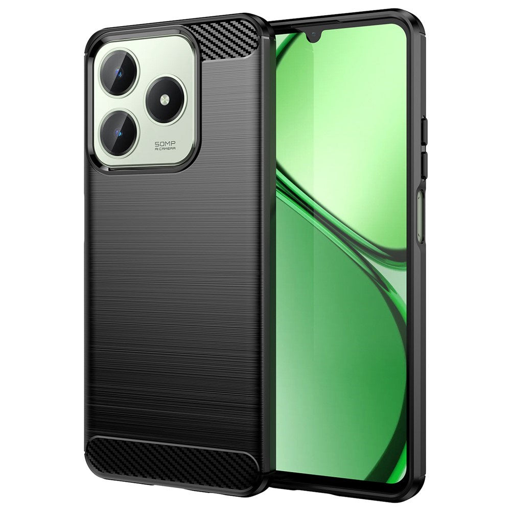 Realme Note 60x (4G) / C63 (4G) / C61 (4G) EIDERWOOD Carbon Fiber Deksel - Svart