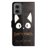 EIDERWOOD Motorola Moto G55 Flipdeksel med Lommebok og Stativ Funksjon - "Don't Touch My Cell Phone"