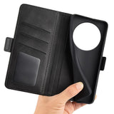 EIDERWOOD Xiaomi Redmi 14C / Poco C75 Kunstskinn Flip Deksel med Kortholder & Ståfunksjon - Svart