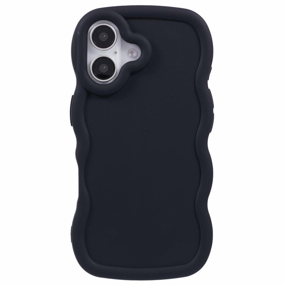 iPhone 16 EIDERWOOD Fleksibelt Plast Wavy Deksel - Svart
