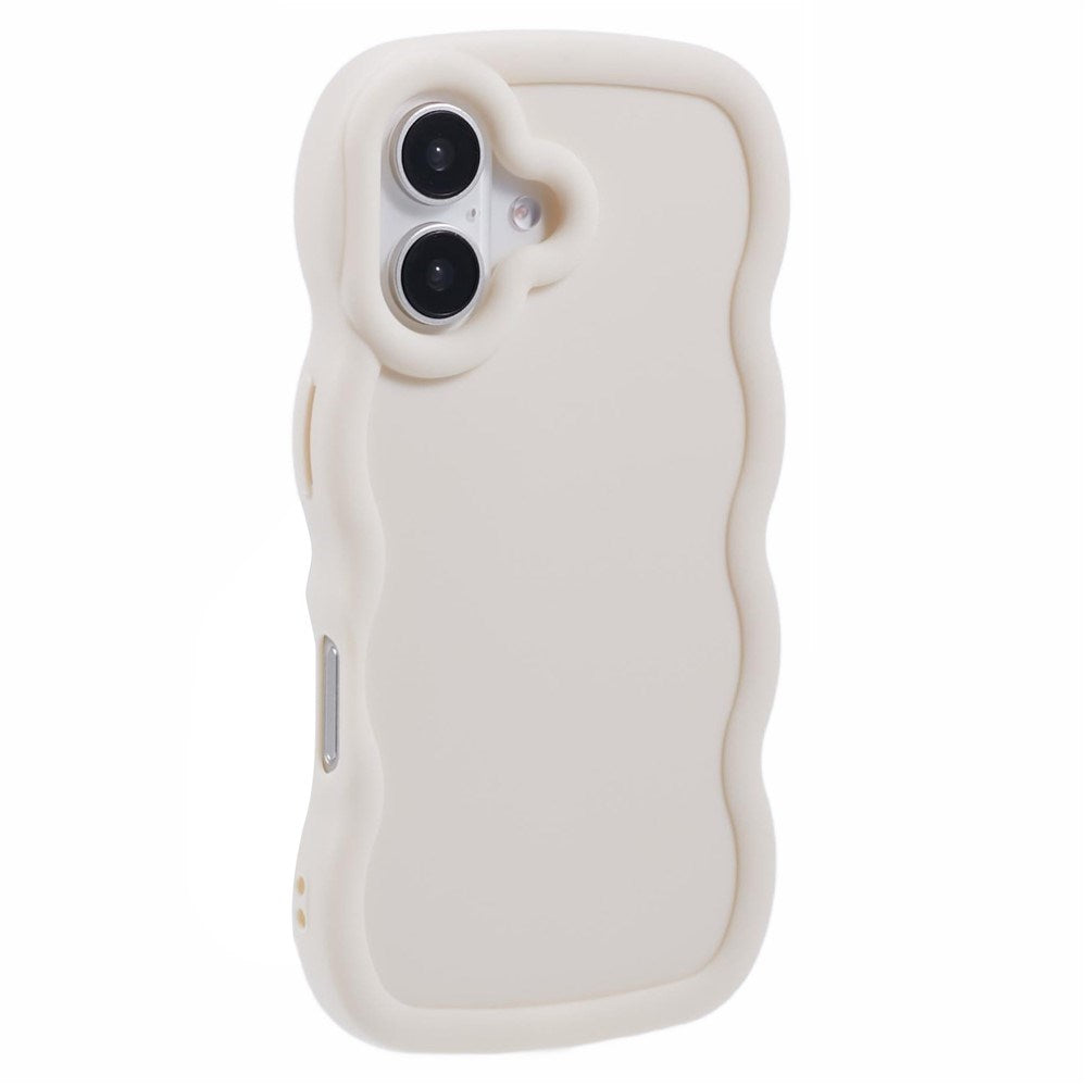 iPhone 16 EIDERWOOD Fleksibelt Plast Wavy Deksel - Hvit
