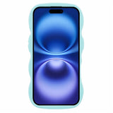 iPhone 16 EIDERWOOD Fleksibelt Plast Wavy Deksel - Blå
