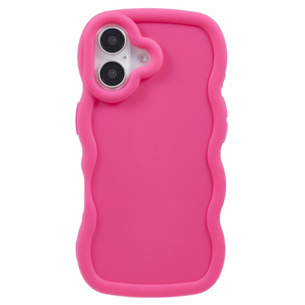 iPhone 16 Plus EIDERWOOD Fleksibelt Plast Wavy Deksel - Pink