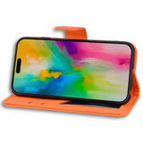 iPhone 16 Pro Kunstskinn Flip Deksel m. Figur - Oransje