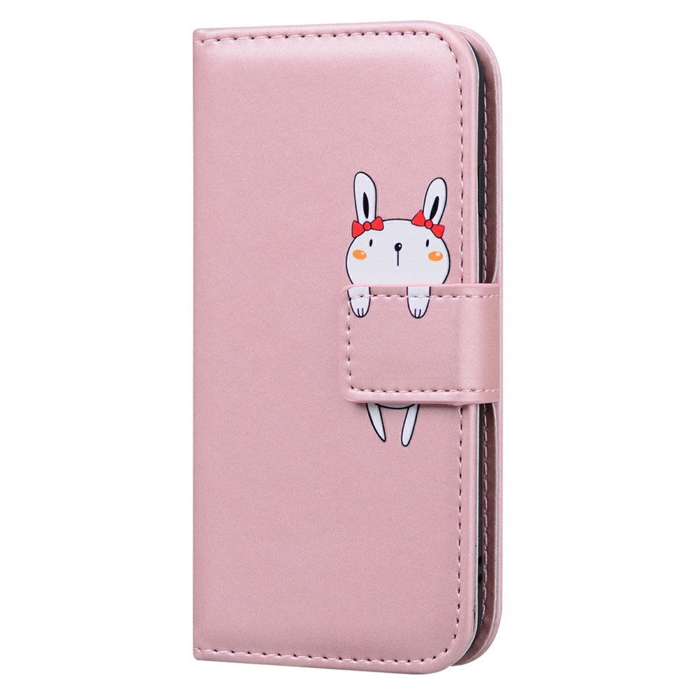 iPhone 16 Pro Kunstskinn Flip Deksel m. Figur - Rosa