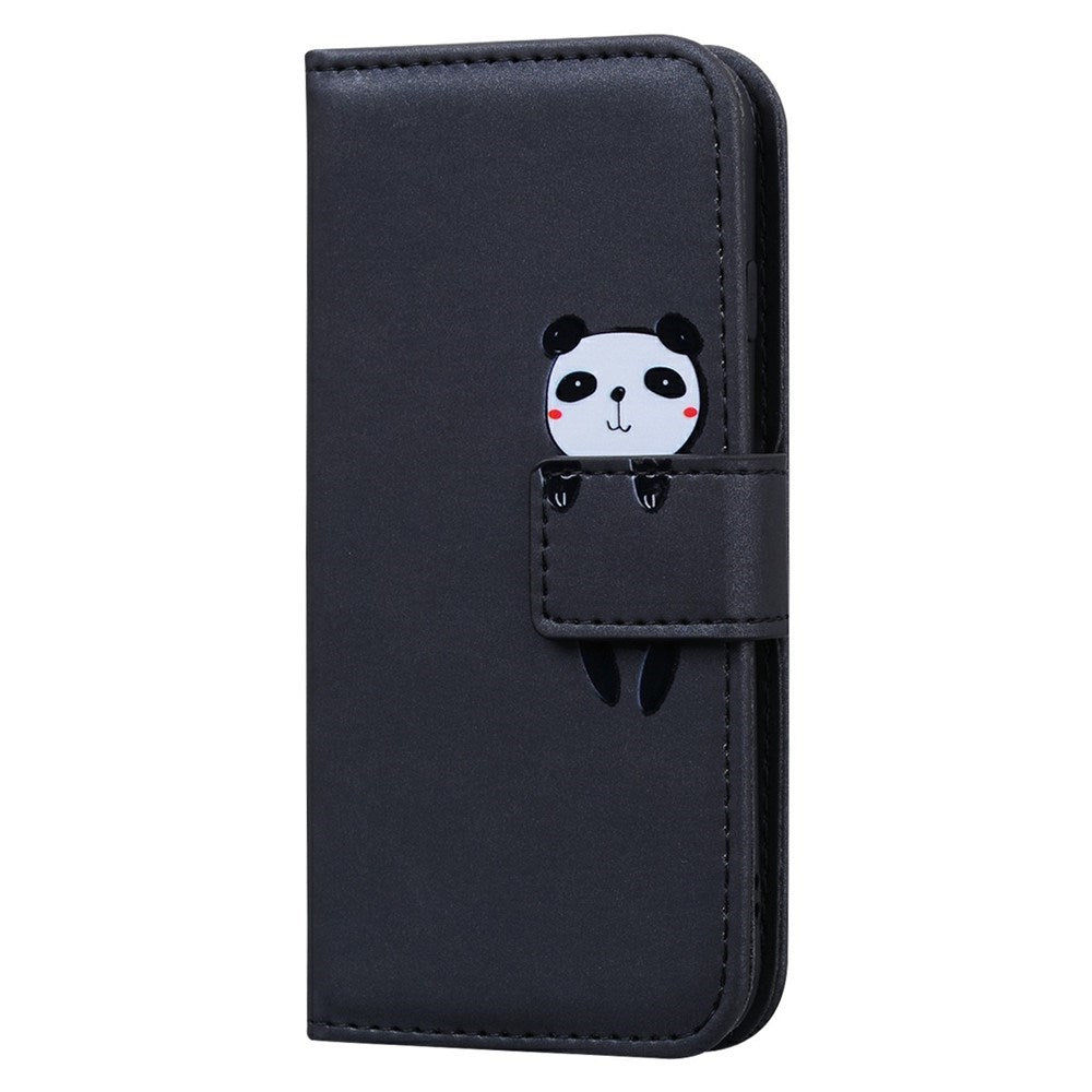 iPhone 16 Pro Kunstskinn Flip Deksel m. Figur - Svart