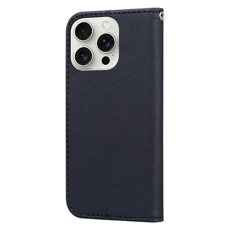 iPhone 16 Pro Kunstskinn Flip Deksel m. Figur - Svart