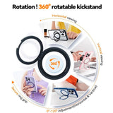 TORRAS iPhone 16 Pro Hybrid Plast Deksel m. Roterbar Kickstand Ring - MagSafe Kompatibel - Gjennomsiktig / Lilla