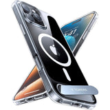 TORRAS iPhone 16 Pro Hybrid Deksel m. Ståfunksjon - MagSafe Kompatibel - Gjennomsiktig