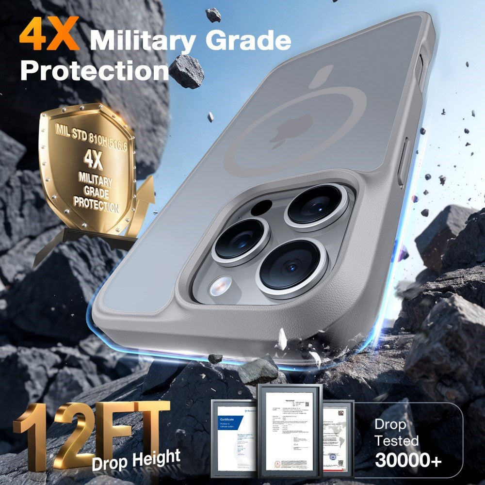 TORRAS iPhone 16 Pro Hybrid Deksel - MagSafe Kompatibel - Grå