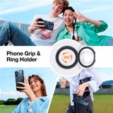 TORRAS iPhone 16 Fleksibelt Plast Deksel m. Ringstativ - MagSafe Kompatibel - Svart